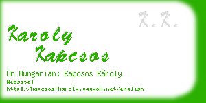 karoly kapcsos business card
